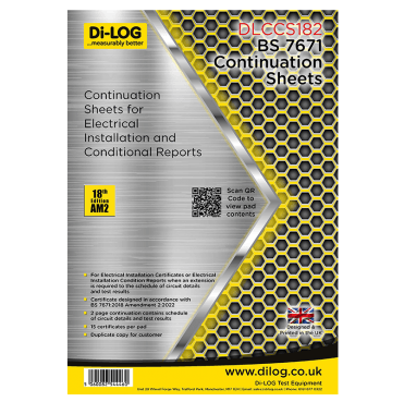 DLCCS182 Continuation Sheets for Electrical Installation and Conditional Reports