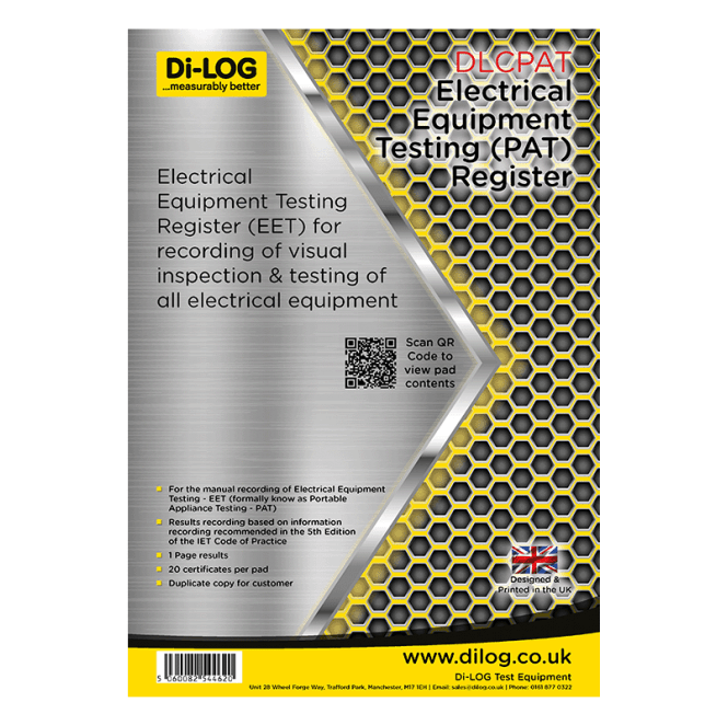 Di-Log DLCPAT Electrical Equipment Testing Logbook