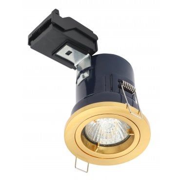 ELA-27465-SATBRS Fire Rated Fixed Downlight in a Satin Brass Finish