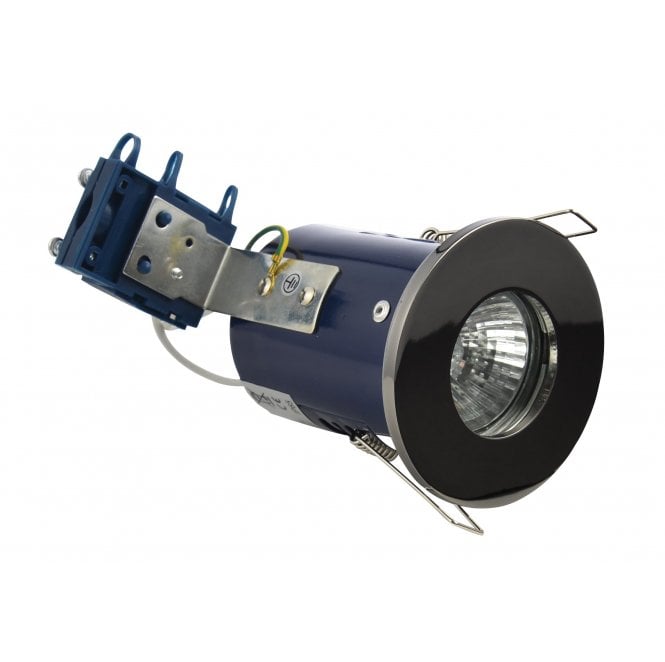 Electralite ELA-27467-BCHR Yate Fixed IP65 Fire Rated Showerlight Downlight in a Black Chrome Finish