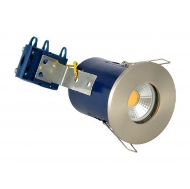 ELA-27467-SCHR Yate Fixed IP65 Fire Rated Showerlight Downlight in a  Satin Chrome Finish