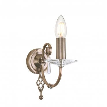 AG1-AGED-BRASS Aegean 1 Light Wall Light in an Aged Brass Finish