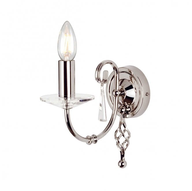 Elstead Lighting AG1-POL-NICKEL Aegean 1 Light Wall Light in a Polished Nickel Finish