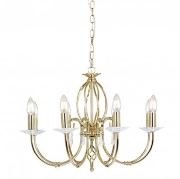 AG8-POL-BRASS Aegean 8 Light Chandelier in a Polished Brass Finish