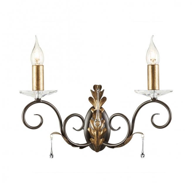 Elstead Lighting AML2-BRONZE Amarilli 2 Light Wall Light in a Bronze and Gold Patina Finish