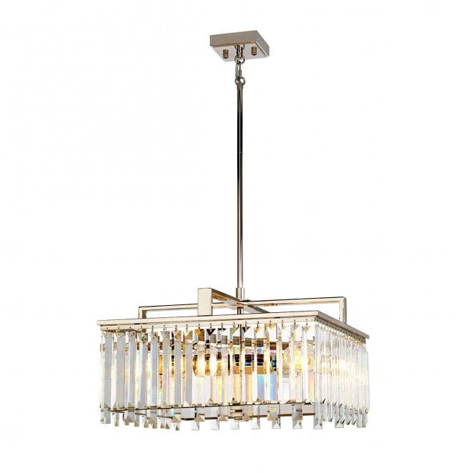 Elstead Lighting ARIES-4P-L Aries 4 Light Large Chandelier in a Polished Nickel Finish