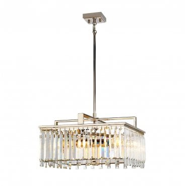 ARIES-4P-L Aries 4 Light Large Chandelier in a Polished Nickel Finish