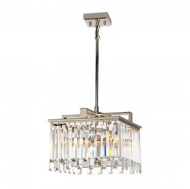 ARIES-4P-S Aries 4 Light Small Chandelier in a Polished Nickel Finish