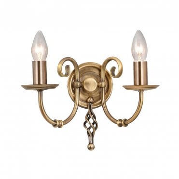 ART2-AGD-BRASS Artisan 2 Light Wall Light in an Aged Brass Finish