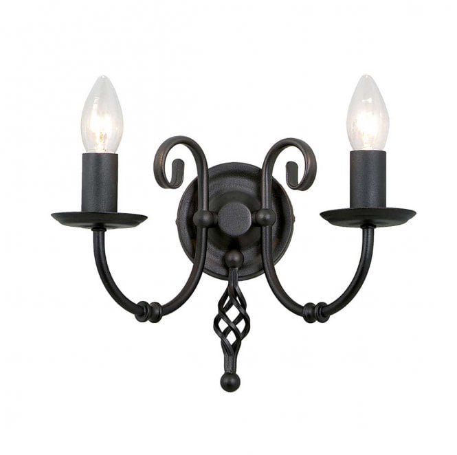Elstead Lighting ART2-BLACK Artisan 2 Light Wall Light in a Black Finish