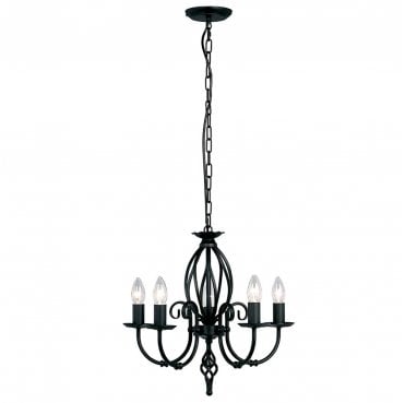 ART5-BLACK Artisan 5 Light Chandelier in a Black Finish