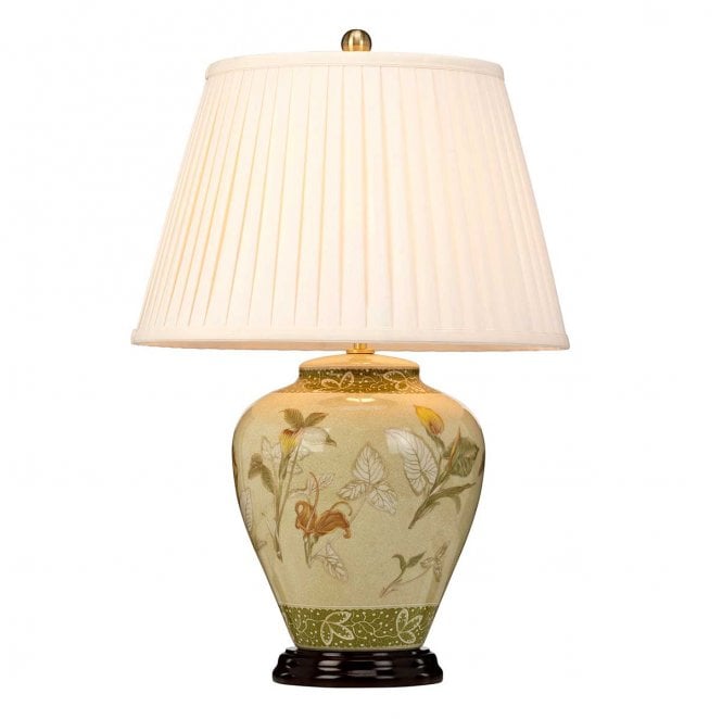 Elstead Lighting ARUM-LILY-TL Arum 1 Light Table Lamp in an Aged Brass Finish