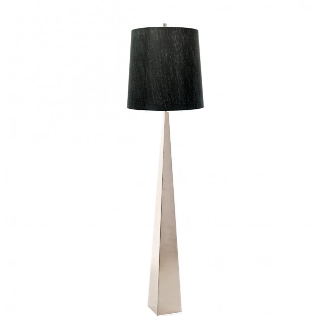 Elstead Lighting ASCENT-FL-PN-BK Ascent 1 Light Floor Lamp in a Polished Nickel Finish