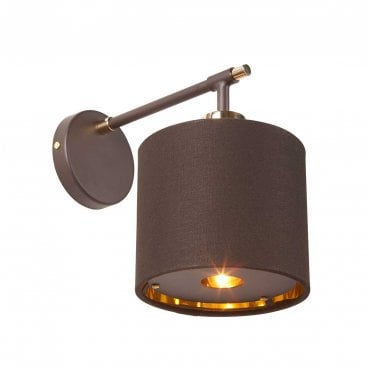 BALANCE1-BRPB Balance 1 Light Wall Light in a Brown and Polished Brass Finish