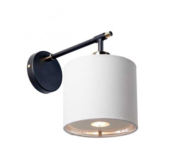Elstead Lighting BALANCE1-PKBN Balance 1 Light Wall Light in a Black and Polished Nickel Finish