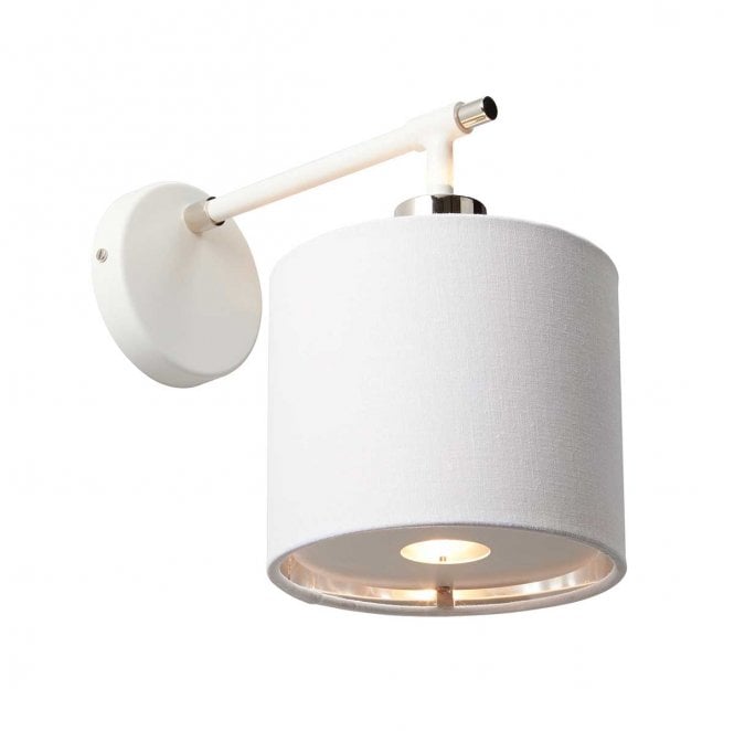 Elstead Lighting BALANCE1-WPN Balance 1 Light Wall Light in a White and Polished Nickel Finish