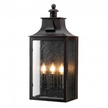 BALMORAL Balmoral Outdoor IP44 3 Light Wall Lantern in an Old Bronze Finish