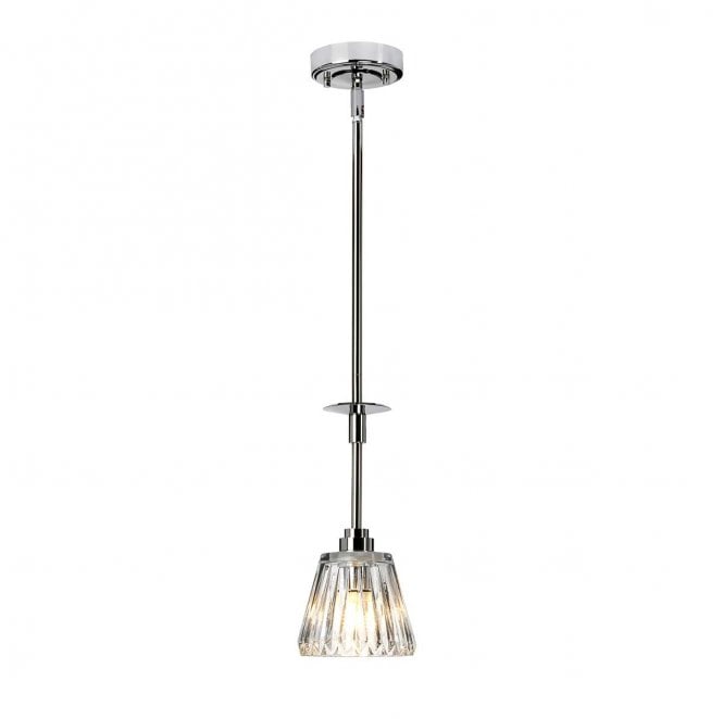 Elstead Lighting BATH-AGATHA1P-PC Agatha IP44 1 Light Pendant in a Polished Chrome Finish