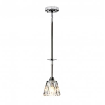 BATH-AGATHA1P-PC Agatha IP44 1 Light Pendant in a Polished Chrome Finish