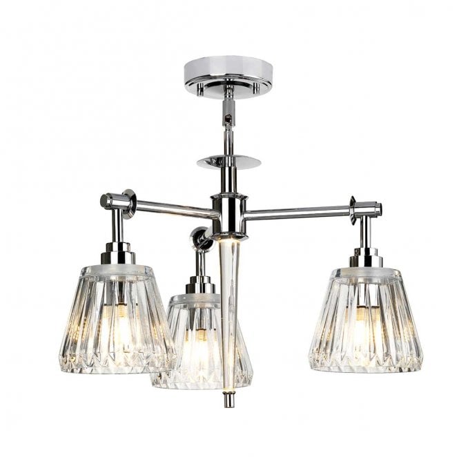 Elstead Lighting BATH-AGATHA3P-PC Agatha IP44 3 Light Pendant in a Polished Chrome Finish