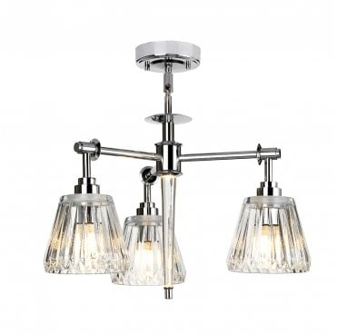 BATH-AGATHA3P-PC Agatha IP44 3 Light Pendant in a Polished Chrome Finish