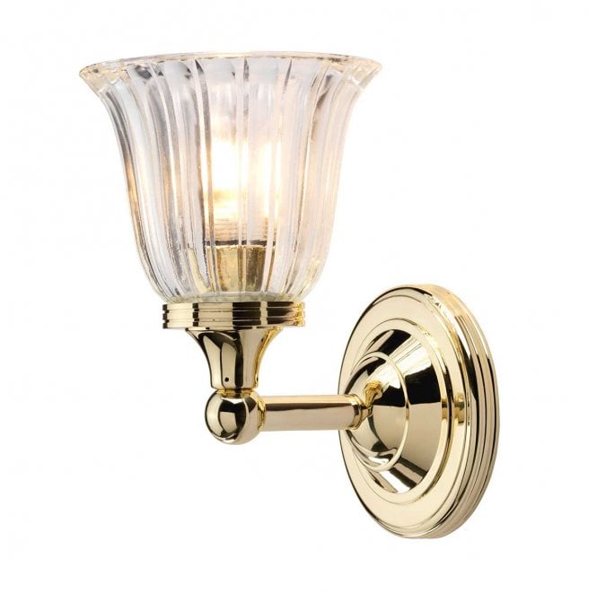 Elstead Lighting BATH-AUSTEN1-PB Austen IP44 1 Light Wall Light in a Polished Brass Finish