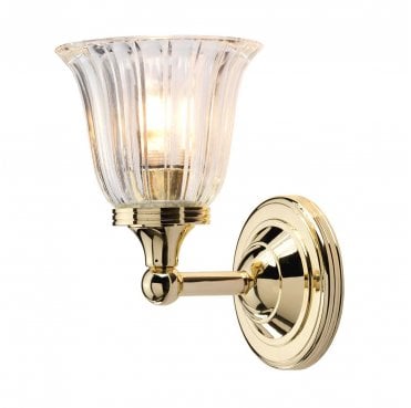 BATH-AUSTEN1-PB Austen IP44 1 Light Wall Light in a Polished Brass Finish