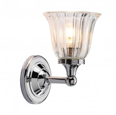BATH-AUSTEN1-PC Austen IP44 1 Light Wall Light in a Polished Chrome Finish