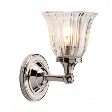 BATH-AUSTEN1-PN Austen IP44 1 Light Wall Light in a Polished Nickel Finish