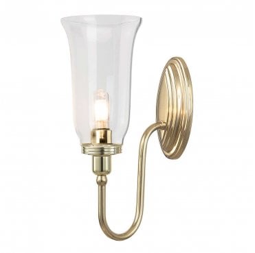 BATH-BLAKE2-PB Blake IP44 1 Light Wall Light in a Polished Brass Finish