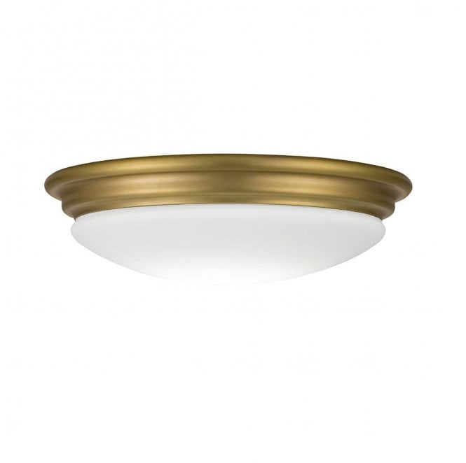 Elstead Lighting BATH-BROMPTON-F-BB Brompton IP44 1 Light Flush Light in a Brushed Brass Finish