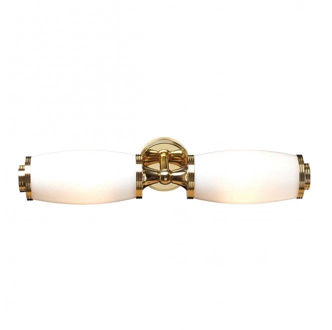 Elstead Lighting BATH-ELIOT2-PB Eliot IP44 2 Light Wall Light in a Polished Brass Finish