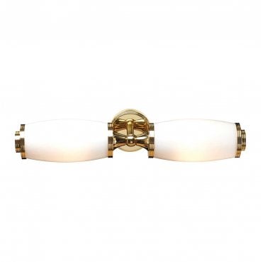 BATH-ELIOT2-PB Eliot IP44 2 Light Wall Light in a Polished Brass Finish