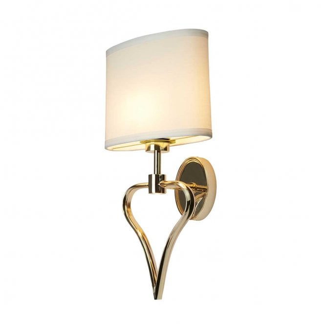 Elstead Lighting BATH-FALMOUTH-FG Falmouth IP44 2 Light Wall Light in a French Gold Finish with a White Shade