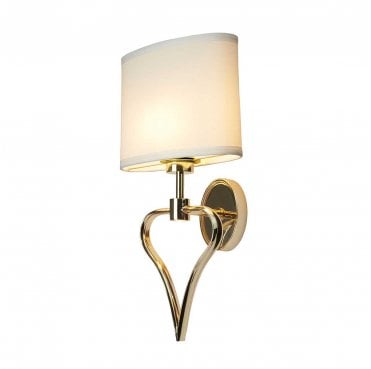 BATH-FALMOUTH-FG Falmouth IP44 2 Light Wall Light in a French Gold Finish with a White Shade