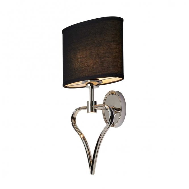 Elstead Lighting BATH-FALMOUTH-PC Falmouth IP44 2 Light Wall Light in a Polished Chrome Finish with Black Shade