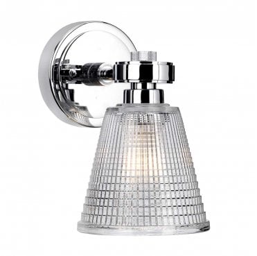 BATH-GUNNIS1-PC Gunnislake IP44 1 Light Wall Light in a Polished Chrome Finish