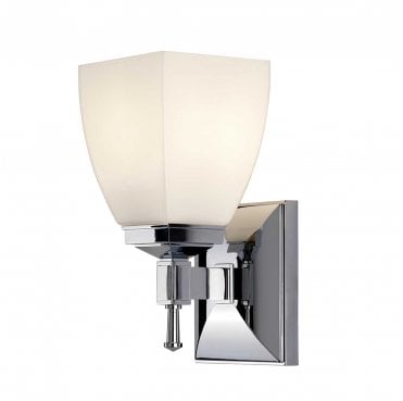 BATH-SB1 Shirebrook IP44 1 Light Wall Light in a Polished Chrome Finish