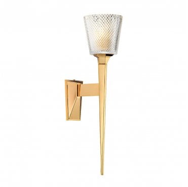 BATH-VERITY-PG Verity IP44 1 Light Wall Light in a Polished Gold Finish