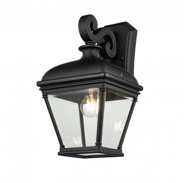 BAYVIEW-2L-BK Bayview Outdoor IP44 1 Light Large Wall Lantern in a Black Finish