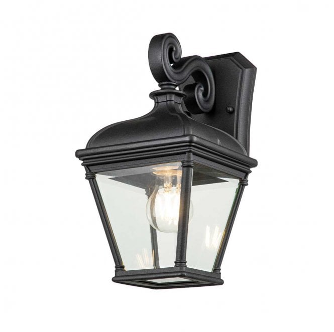 Elstead Lighting BAYVIEW-2M-BK Bayview Outdoor IP44 1 Light Medium Wall Lantern in a Black Finish