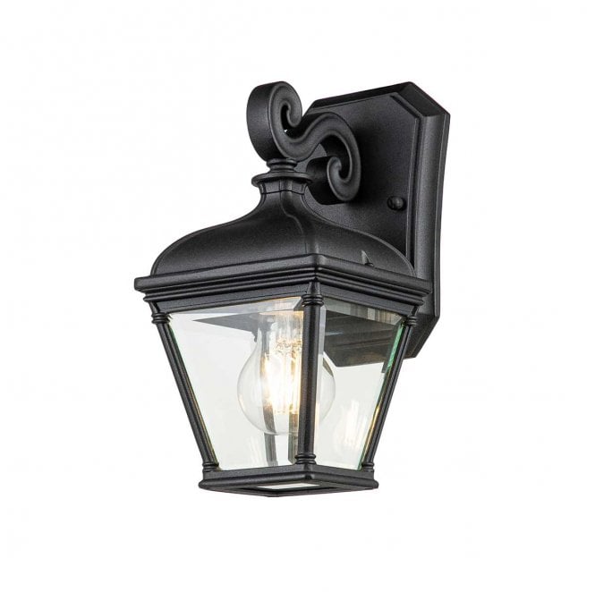Elstead Lighting BAYVIEW-2S-BK Bayview Outdoor IP44 1 Light Small Wall Lantern in a Black Finish
