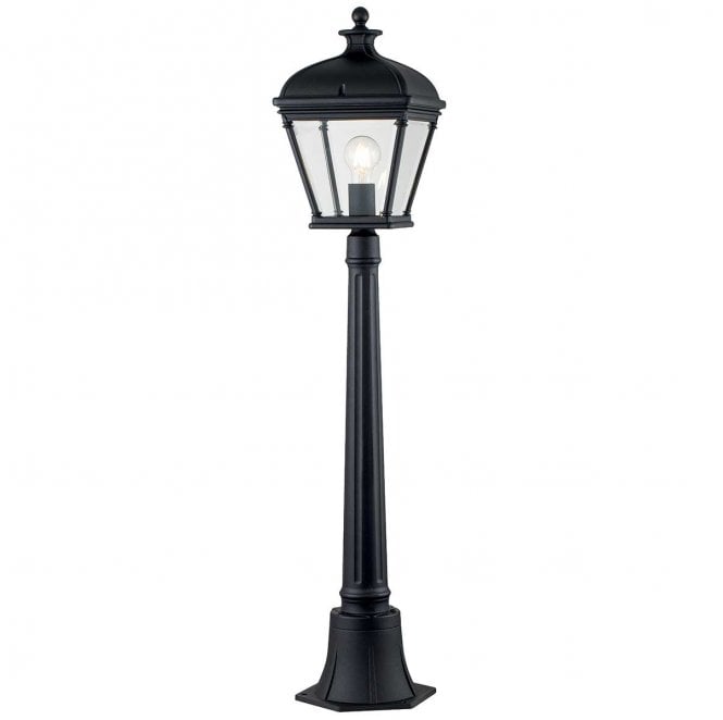 Elstead Lighting BAYVIEW-4M-BK Bayview Outdoor IP44 1 Light Medium Pillar Lantern in a Black Finish