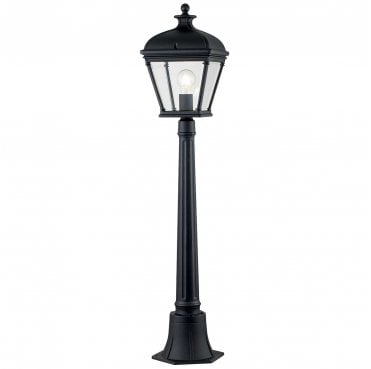 BAYVIEW-4M-BK Bayview Outdoor IP44 1 Light Medium Pillar Lantern in a Black Finish