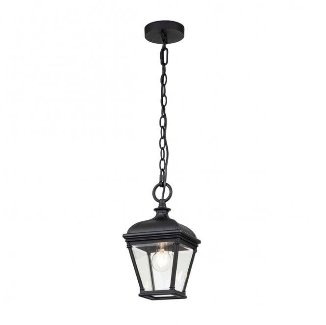 Elstead Lighting BAYVIEW-8M-BK Bayview Outdoor IP44 1 Light Medium Chain Lantern in a Black Finish