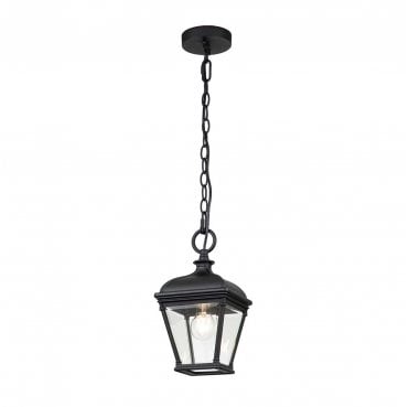 BAYVIEW-8M-BK Bayview Outdoor IP44 1 Light Medium Chain Lantern in a Black Finish