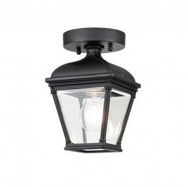 BAYVIEW-PORCH-BK Bayview Outdoor IP44 1 Light Porch Lantern in a Black Finish