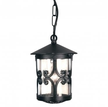 BL13B-BLACK Hereford Outdoor IP23 1 Light Porch Chain Lantern in a Black Finish