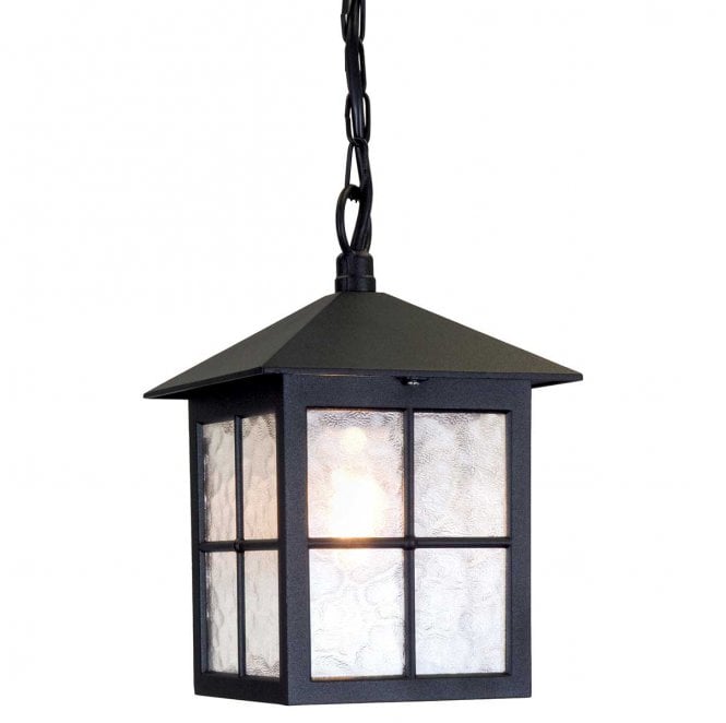 Elstead Lighting BL18B-BLACK Winchester Outdoor IP23 1 Light Chain Lantern in a Black Finish
