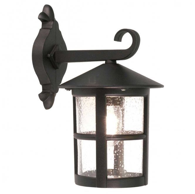Elstead Lighting BL21-G-BLACK Hereford Outdoor IP43 1 Light Grande Wall Down Lantern in a Black Finish